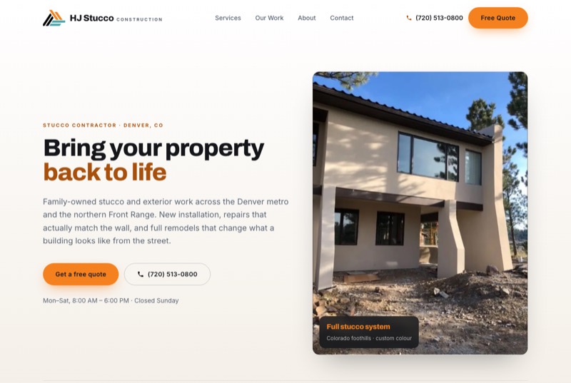 HJ Stucco, LLC website